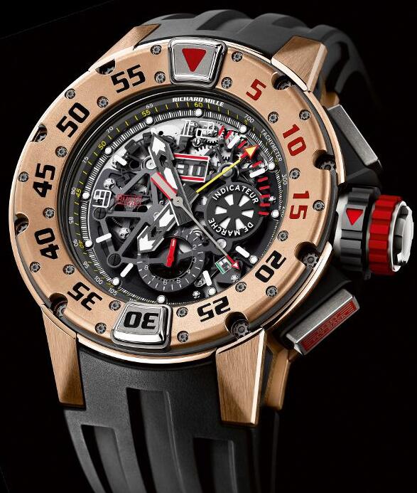 Replica Richard Mille RM 032 Automatic Diver Rose Gold Watch